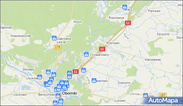 mapa Kowanówko, Kowanówko na mapie Targeo