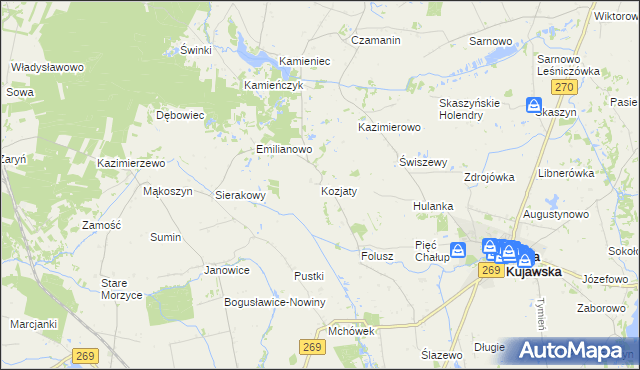 mapa Kozjaty, Kozjaty na mapie Targeo