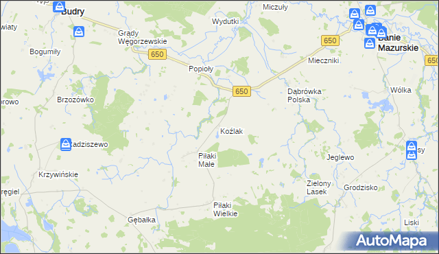 mapa Koźlak, Koźlak na mapie Targeo