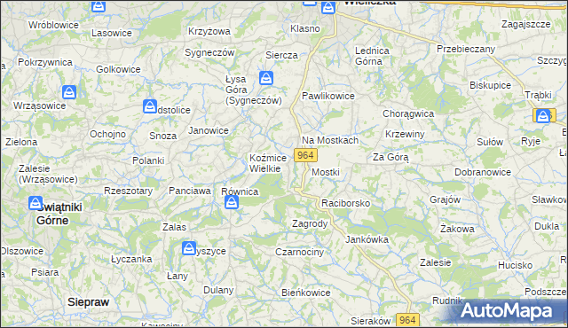 mapa Koźmice Małe, Koźmice Małe na mapie Targeo