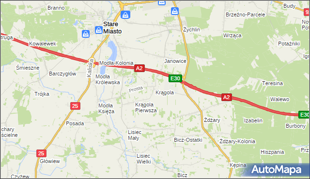 mapa Krągola, Krągola na mapie Targeo