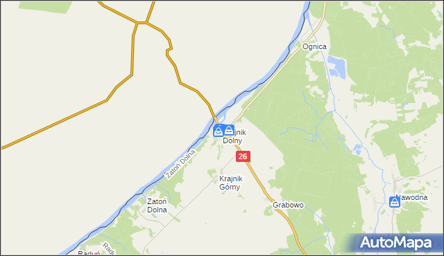 mapa Krajnik Dolny, Krajnik Dolny na mapie Targeo