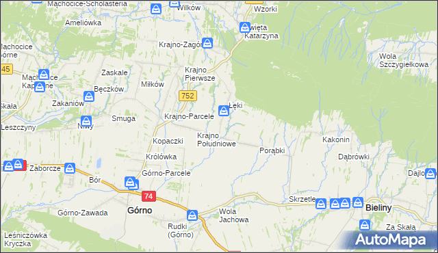 mapa Krajno Drugie, Krajno Drugie na mapie Targeo