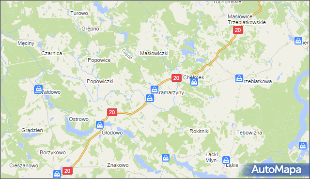 mapa Kramarzyny, Kramarzyny na mapie Targeo