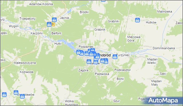 mapa Krasnobród, Krasnobród na mapie Targeo