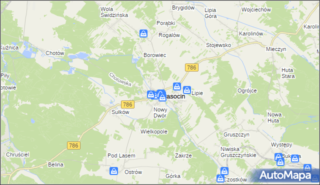 mapa Krasocin, Krasocin na mapie Targeo