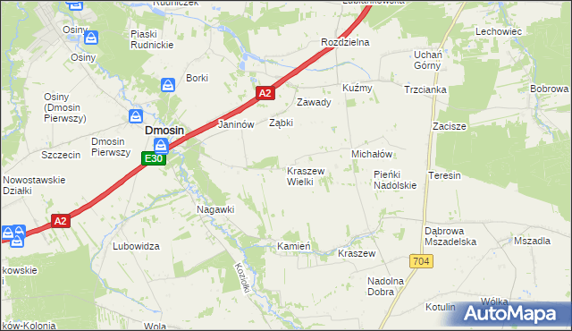 mapa Kraszew Wielki, Kraszew Wielki na mapie Targeo