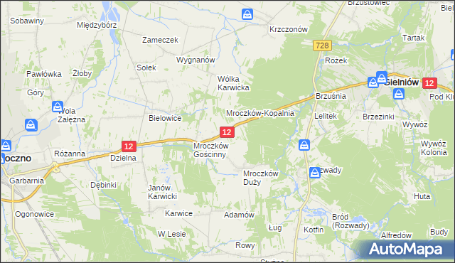mapa Kraszków gmina Opoczno, Kraszków gmina Opoczno na mapie Targeo