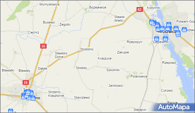 mapa Kraszyce, Kraszyce na mapie Targeo