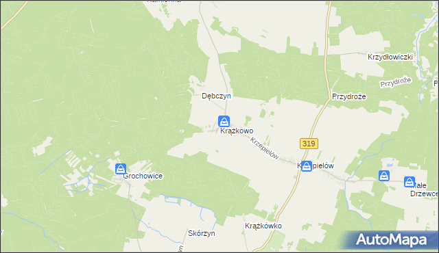 mapa Krążkowo gmina Sława, Krążkowo gmina Sława na mapie Targeo