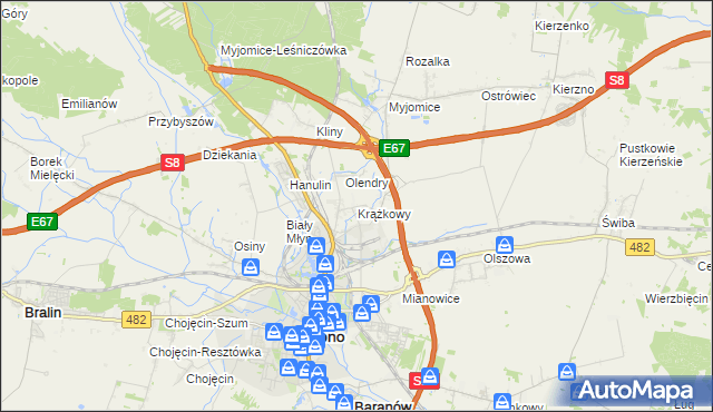 mapa Krążkowy, Krążkowy na mapie Targeo