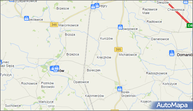 mapa Kręczków, Kręczków na mapie Targeo