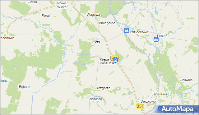 mapa Krępa Kaszubska, Krępa Kaszubska na mapie Targeo