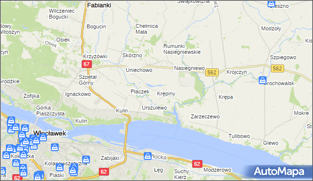 mapa Krępiny Kolonia, Krępiny Kolonia na mapie Targeo