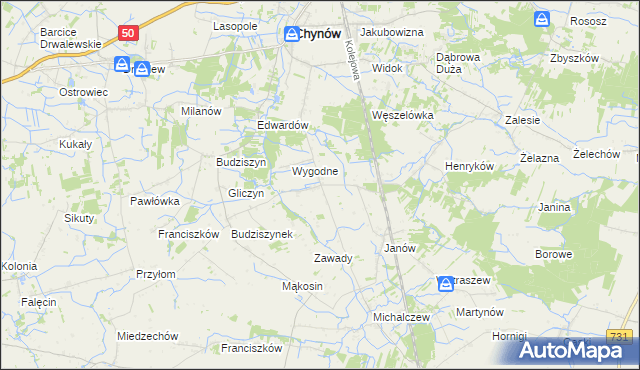 mapa Krężel gmina Chynów, Krężel gmina Chynów na mapie Targeo