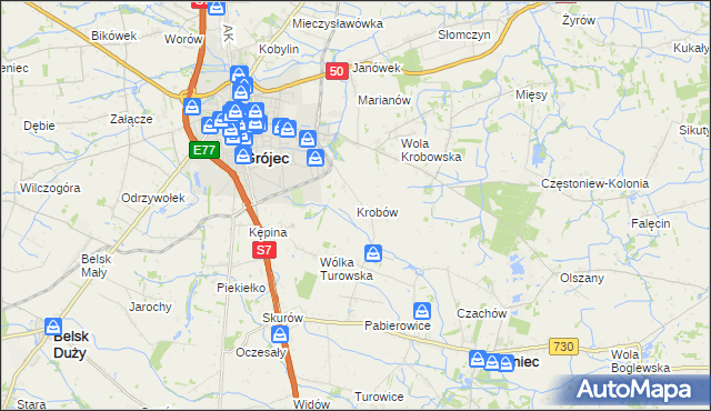 mapa Krobów, Krobów na mapie Targeo