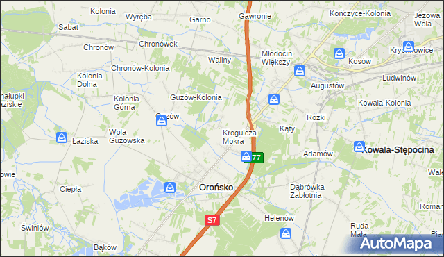 mapa Krogulcza Mokra, Krogulcza Mokra na mapie Targeo