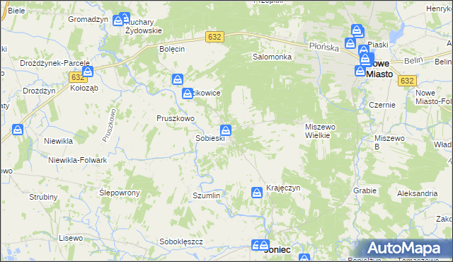 mapa Królewo gmina Joniec, Królewo gmina Joniec na mapie Targeo