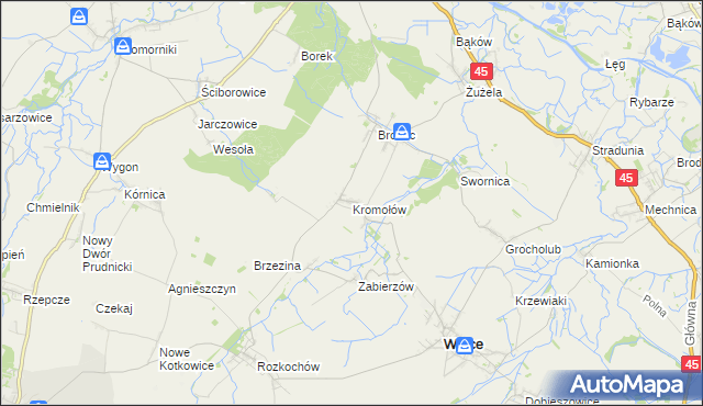 mapa Kromołów, Kromołów na mapie Targeo