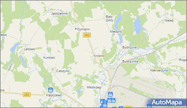 mapa Krosino gmina Świdwin, Krosino gmina Świdwin na mapie Targeo