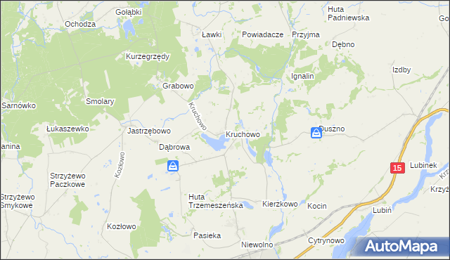 mapa Kruchowo, Kruchowo na mapie Targeo