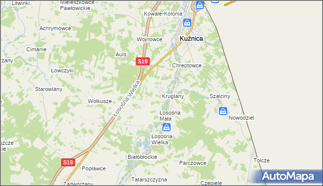 mapa Kruglany, Kruglany na mapie Targeo