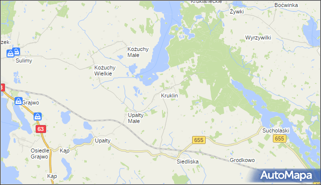 mapa Kruklin, Kruklin na mapie Targeo