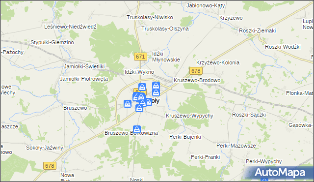 mapa Kruszewo-Głąby, Kruszewo-Głąby na mapie Targeo