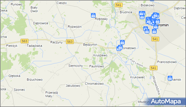 mapa Kruszewo gmina Żuromin, Kruszewo gmina Żuromin na mapie Targeo