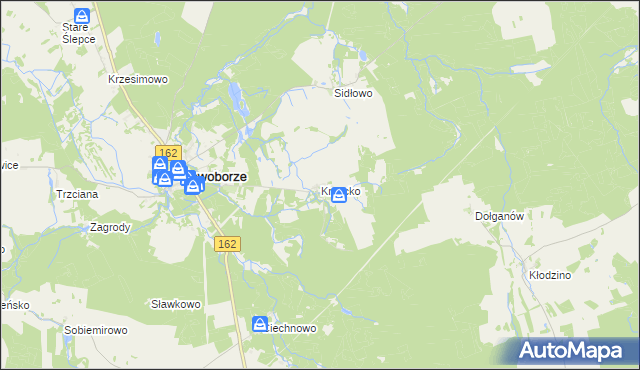 mapa Krzecko, Krzecko na mapie Targeo