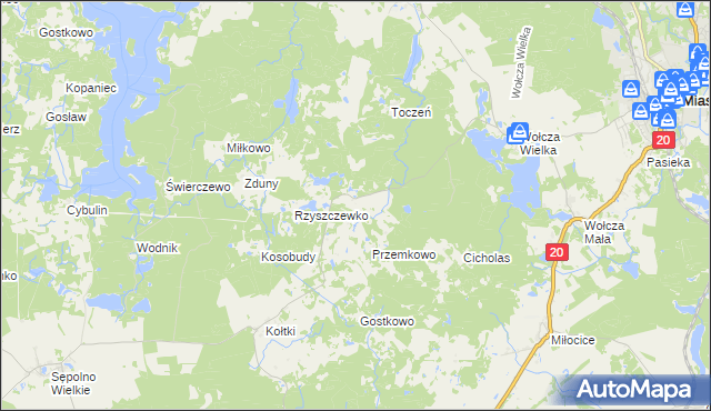 mapa Krzeszewo, Krzeszewo na mapie Targeo