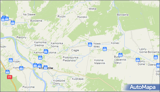 mapa Krzeszów Górny, Krzeszów Górny na mapie Targeo