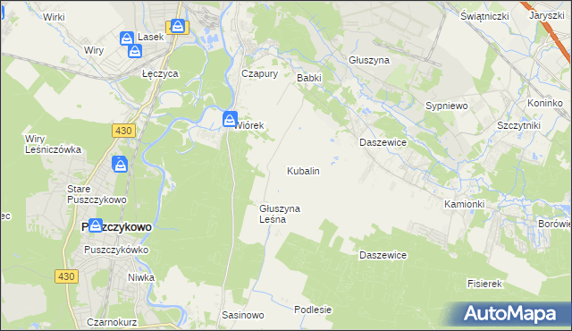 mapa Kubalin, Kubalin na mapie Targeo