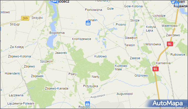 mapa Kubłowo, Kubłowo na mapie Targeo