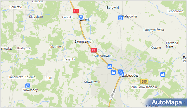 mapa Kucharówka, Kucharówka na mapie Targeo