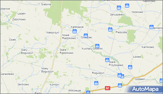 mapa Kuchary-Skotniki, Kuchary-Skotniki na mapie Targeo