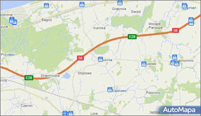mapa Kukinia, Kukinia na mapie Targeo