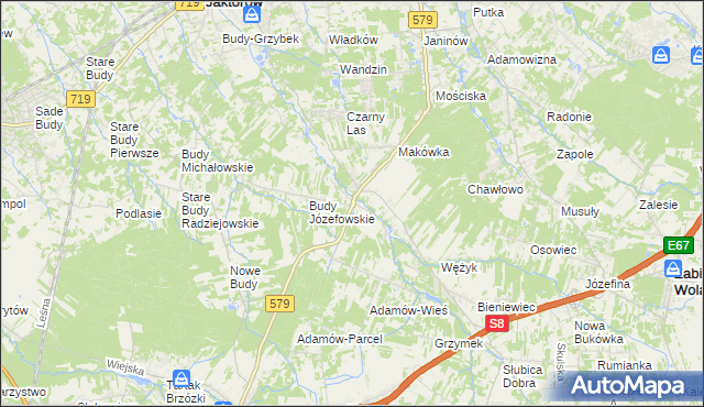 mapa Kuklówka Radziejowicka, Kuklówka Radziejowicka na mapie Targeo