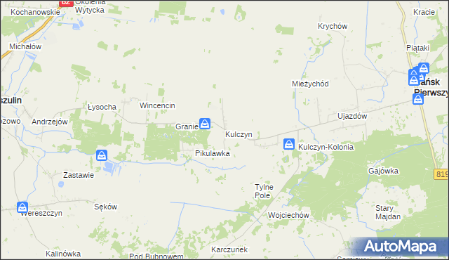 mapa Kulczyn gmina Hańsk, Kulczyn gmina Hańsk na mapie Targeo