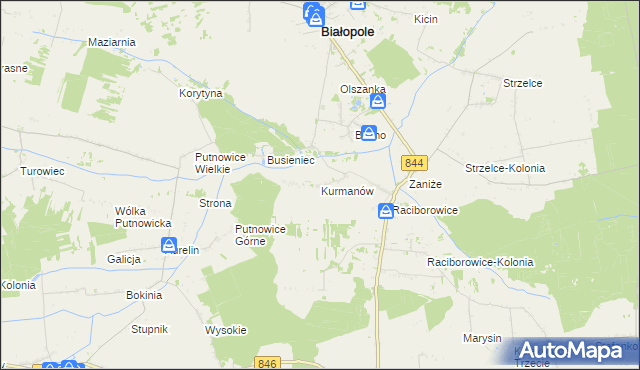 mapa Kurmanów, Kurmanów na mapie Targeo