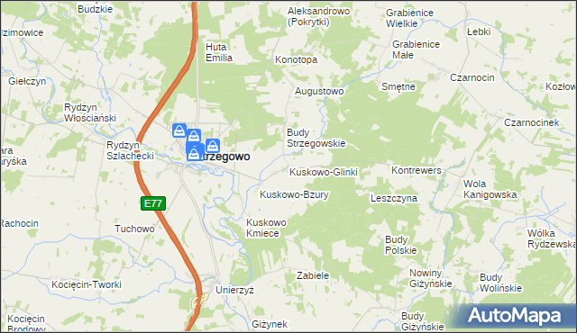 mapa Kuskowo-Glinki, Kuskowo-Glinki na mapie Targeo