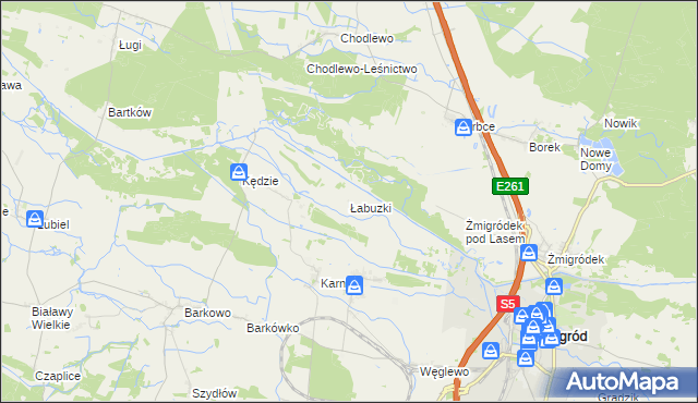 mapa Łabuzki, Łabuzki na mapie Targeo