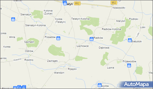 mapa Łachowce, Łachowce na mapie Targeo
