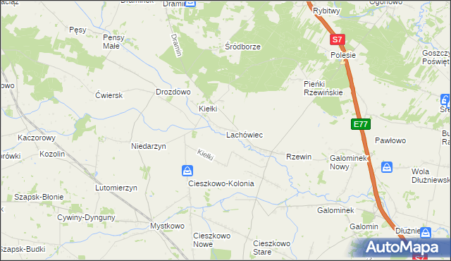 mapa Lachówiec, Lachówiec na mapie Targeo