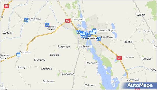mapa Łagiewniki gmina Kruszwica, Łagiewniki gmina Kruszwica na mapie Targeo