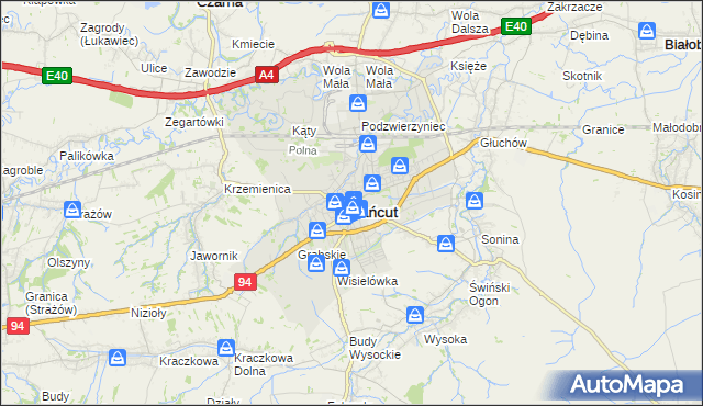 mapa Łańcut, Łańcut na mapie Targeo