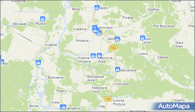 mapa Łapczyna Wola, Łapczyna Wola na mapie Targeo