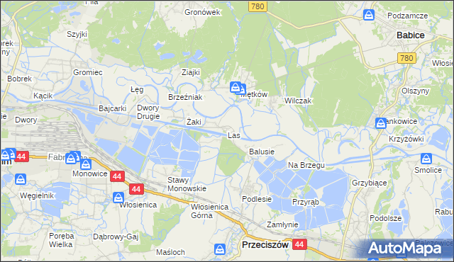 mapa Las gmina Przeciszów, Las gmina Przeciszów na mapie Targeo