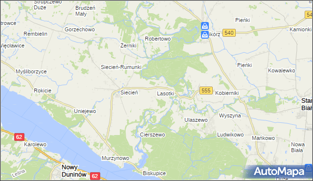 mapa Lasotki gmina Brudzeń Duży, Lasotki gmina Brudzeń Duży na mapie Targeo