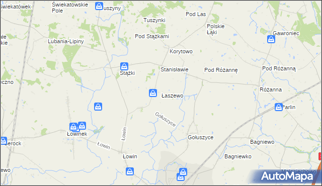 mapa Łaszewo gmina Pruszcz, Łaszewo gmina Pruszcz na mapie Targeo